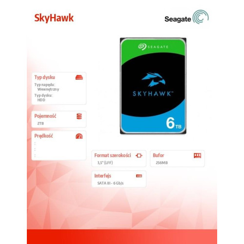 Dysk SkyHawk 2TB 3,5 256MB ST2000VX017-8655454