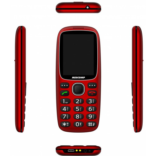 Telefon komórkowy dla seniorów Mescomp MT-180 Hektor Czerwony-8655800