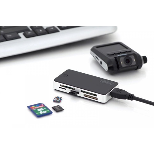 Czytnik kart 5-portowy USB 3.0 SuperSpeed, All-in-one, Czarno-srebrny-8655932