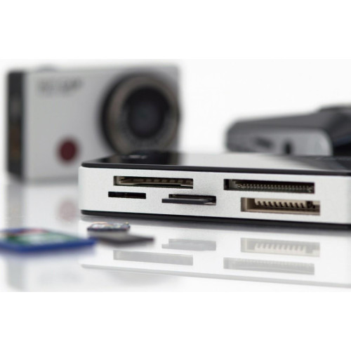 Czytnik kart 5-portowy USB 3.0 SuperSpeed, All-in-one, Czarno-srebrny-8655933