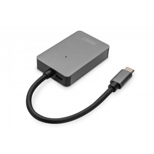 Czytnik kart USB-C, 2-portowy UHS-II SD4.0 TF4.0 High Speed, aluminiowy, Szary -8656000