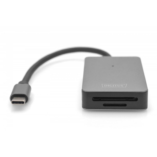 Czytnik kart USB-C, 2-portowy UHS-II SD4.0 TF4.0 High Speed, aluminiowy, Szary -8656001