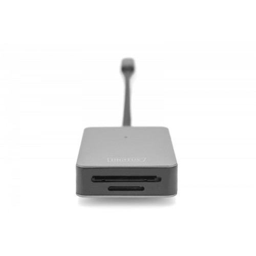 Czytnik kart USB-C, 2-portowy UHS-II SD4.0 TF4.0 High Speed, aluminiowy, Szary -8656003