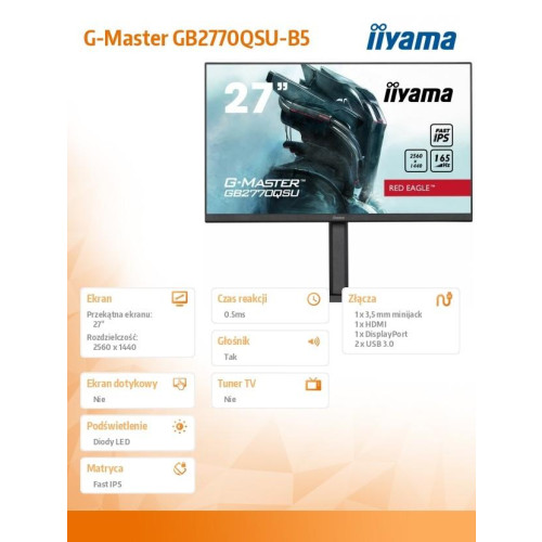 Monitor 27 cali GB2770QSU-B5 0.5ms,IPS,DP,HDMI,165Hz,HAS(150mm) -8656704