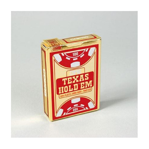 Karty Poker Texas Jumbo czerwone-869079