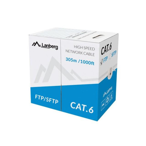 Kabel FTP Kat.6 CU 305 m drut szary-7814799