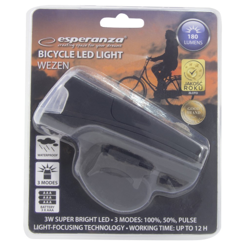 Lampka led rowerowa na przód wezen-874982