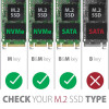 EEM2-SB2 Obudowa zewnętrzna aluminiowa bezśrubowa USB-C 3.2 Gen 2 - M.2 NVMe / SATA SSD 30-80mm ALU pudełko czarne + USB-A - USB-C redukcja-8788102