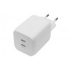 Ładowarka sieciowa, zasilacz GaN 2x USB-C PD 3.0 max. 65W, biała -8788298