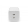 Ładowarka sieciowa, zasilacz GaN 2x USB-C PD 3.0 max. 65W, biała-8788300
