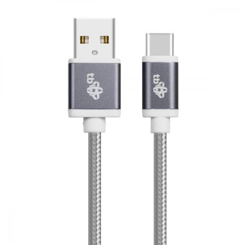 Kabel USB-USB C 1.5m szary sznurek premium-8787005