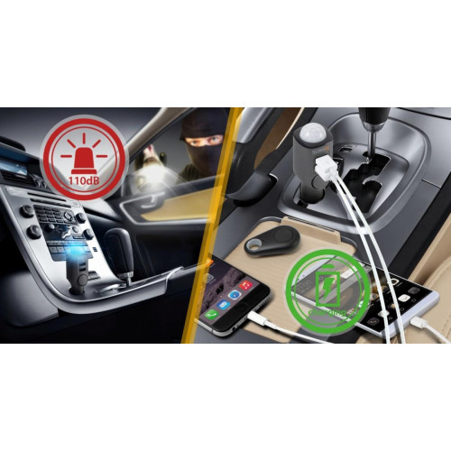 Alarm samochodowy z ładowarką USB 2 porty TX-100-878742