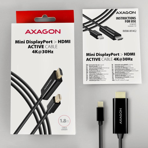 RVDM-HI14C2 Konwerter/kabel aktywny Mini DP > HDMI 1.4 kabel 1.8m4K/30Hz-8788105