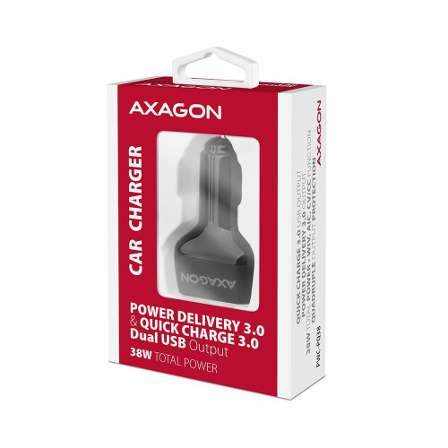 PWC-PQ38 Ładowarka samochodowa PD & QUICK 38W, 2x port (USB-A + USB-C), PD3.0/QC3.0/AFC/FCP/Apple-8788158