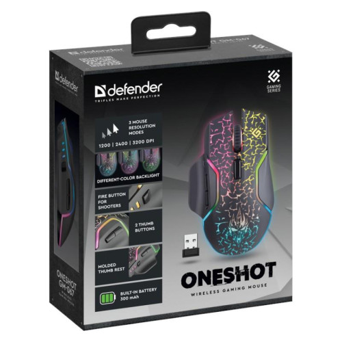 Mysz gamingowa bezprzewodowa OneShot GM-067 3200 DPI 7P-8788207