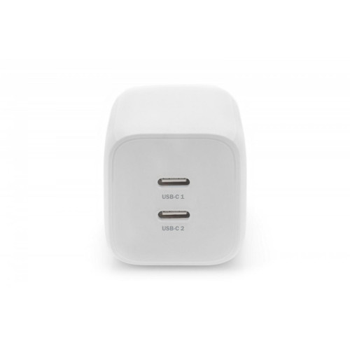 Ładowarka sieciowa, zasilacz GaN 2x USB-C PD 3.0 max. 65W, biała-8788300