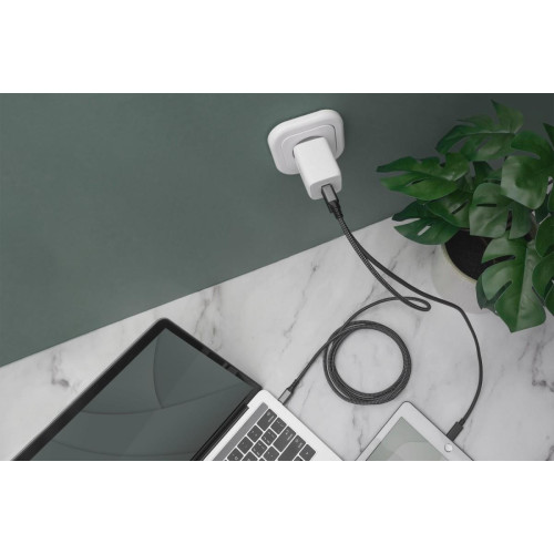 Ładowarka sieciowa, zasilacz GaN 2x USB-C PD 3.0 max. 65W, biała-8788301