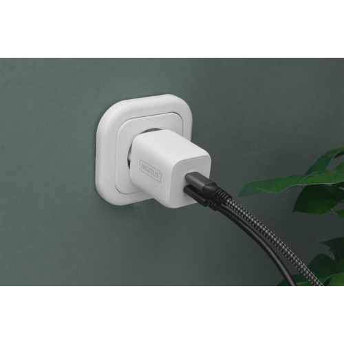 Ładowarka sieciowa, zasilacz GaN 2x USB-C PD 3.0 max. 65W, biała-8788302