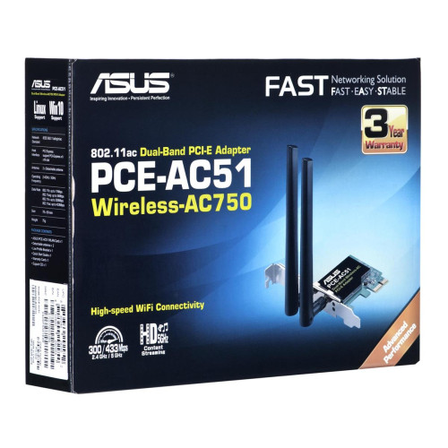 Karta sieciowa ASUS PCE-AC51 (PCI-E)-889874