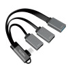 Hub USB 3.2, USB-C/M 90, do 3xUSB-A/F, 0.15m -8929692