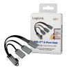 Hub USB 3.2, USB-C/M 90, do 3xUSB-A/F, 0.15m -8929698