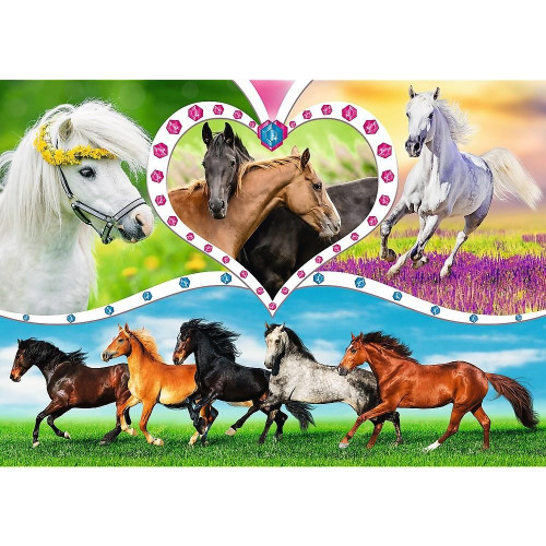 Puzzle 200 elementów - Piękne konie-8928449