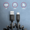 BUCM-AM10TB Kabel Twister USB-C - USB-A, 0,6m, USB 2.0, 2.4A, ALU, PVC Czarny-8932149