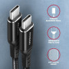 BUCM-CM20AB Kabel USB-C - USB-C 2.0, 2m, PD 60W, 3A, ALU, oplot Czarny-8932229
