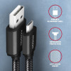 BUMM-AM20AB Kabel MicroUSB - USB A, 2m, USB 2.0, 2.4A, ALU, oplot Czarny-8932253