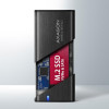 EEM2-SB2 Obudowa zewnętrzna aluminiowa bezśrubowa USB-C 3.2 Gen 2 - M.2 NVMe / SATA SSD 30-80mm ALU pudełko czarne + USB-A - USB-C redukcja-8932310