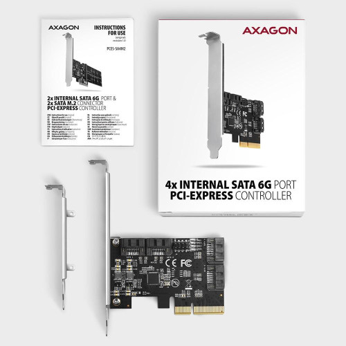 PCES-SA4X4 Kontroler PCIe 4x wewnętrzny port SATA 6G, ASM1164, SP & LP-8931981