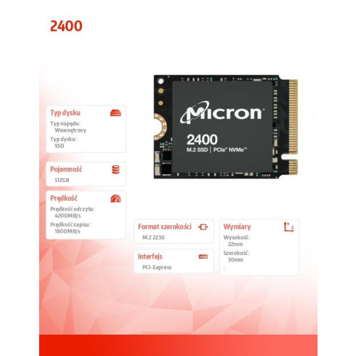 Dysk SSD 2400 512GB NVMe M.2 22x30mm-8931985