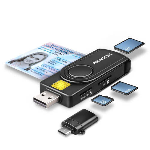 CRE-SMP2A Czytnik kart identyfikacyjnych & SD/microSD/SIM card PocketReader USB-8932423
