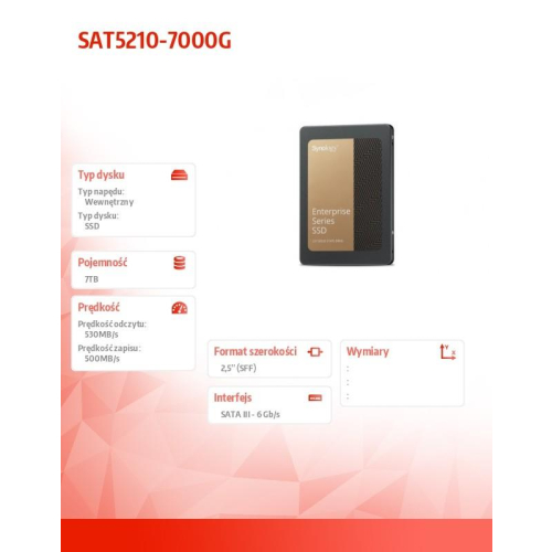 Dysk SSD SAT5210-7000G 7TB 2.5 cala 6Gb/s 7mm 5Y-8932485