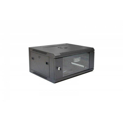 Szafa krosowa wisząca 19 cali 4U rack 600x450, drzwi szyba, niedzielona, złożona, nośność 60kg Czarna-8934244