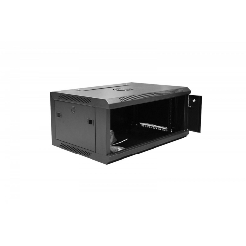 Szafa krosowa wisząca 19 cali 4U rack 600x450, drzwi szyba, niedzielona, złożona, nośność 60kg Czarna-8934245