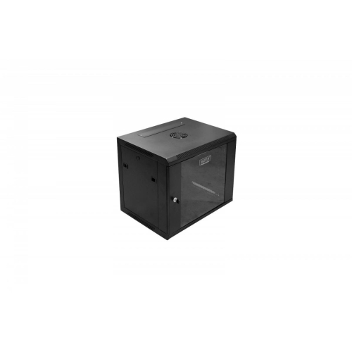 Szafa krosowa wisząca 19" 9U rack 600x450, drzwi szyba, niedzielona, złożona, nośność 60kg Czarna-8934247