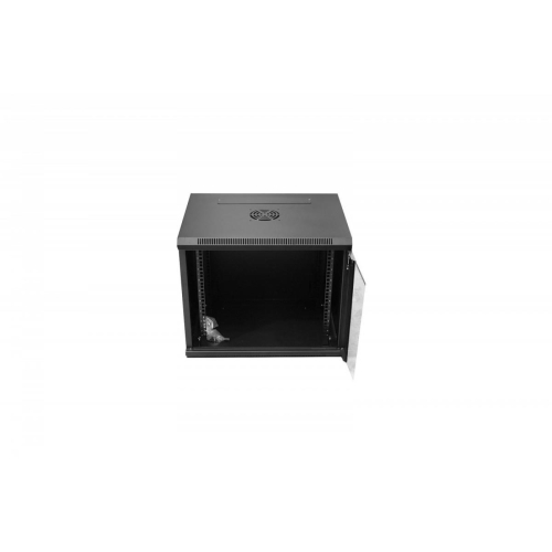 Szafa krosowa wisząca 19 cali 9U rack 600x450, drzwi szyba, niedzielona, złożona, nośność 60kg Czarna-8934248