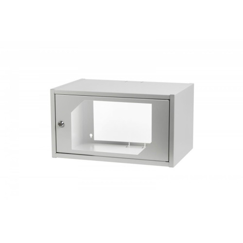 Szafa krosowa wisząca 19" 6U rack 550x350, drzwi szyba, niedzielona, złożona, nośność 30kg, szara-8934256