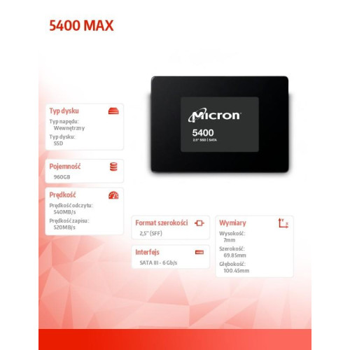 Dysk SSD 5400 MAX 960GB SATA 2.5 7mm Single Pack-8934802