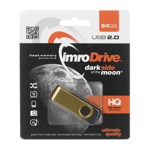 Pendrive IMRO AXIS/64G USB (64GB; USB 2.0; kolor złoty)-893989