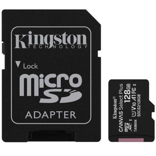 Karta pamięci z adapterem Kingston Canvas Select Plus SDCS2/128GB (128GB; Class 10, Class U1, V10; + adapter)-894093