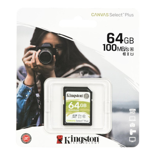 Karta pamięci Kingston Canvas Select Plus SDS2/64GB (64GB; Class U1, V10; Karta pamięci)-894105