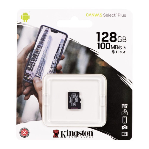 Karta pamięci Kingston Canvas Select Plus SDCS2/128GBSP (128GB; Class 10, Class A1; Karta pamięci)-894117