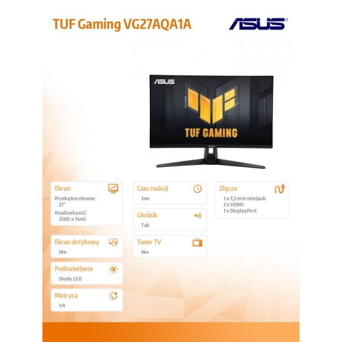 Monitor 27 cali TUF Gaming VG27AQA1A-8961078