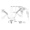 GEMBIRD BIURKOWE REGULOWANE RAMIĘ/UCHWYT NA 2 MONITORY 17-32, 100X100MM, DO 8 KG-9026859