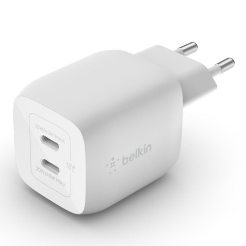 BELKIN WALL CHARGER 45W DUAL USB-C GAN PPS WHITE-9025955