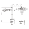 GEMBIRD BIURKOWE REGULOWANE RAMIĘ/UCHWYT NA 2 MONITORY 17-32, 100X100MM, DO 9KG-9030994