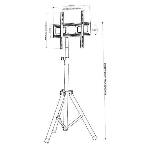 TECHLY STOJAK PODŁOGOWY TRIPOD PRZENOŚNY TV LED/LC-9030949