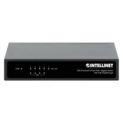 INTELLINET SWITCH GIGABIT 5XPOE PASSTHROUGH ZASILANY POE LUB AC, 68W 561082-9037103